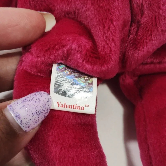 Vintage Ty Valentina Bear 1999 Stuffed Animal Plush Heart with Hang Tag - Picture 7 of 8